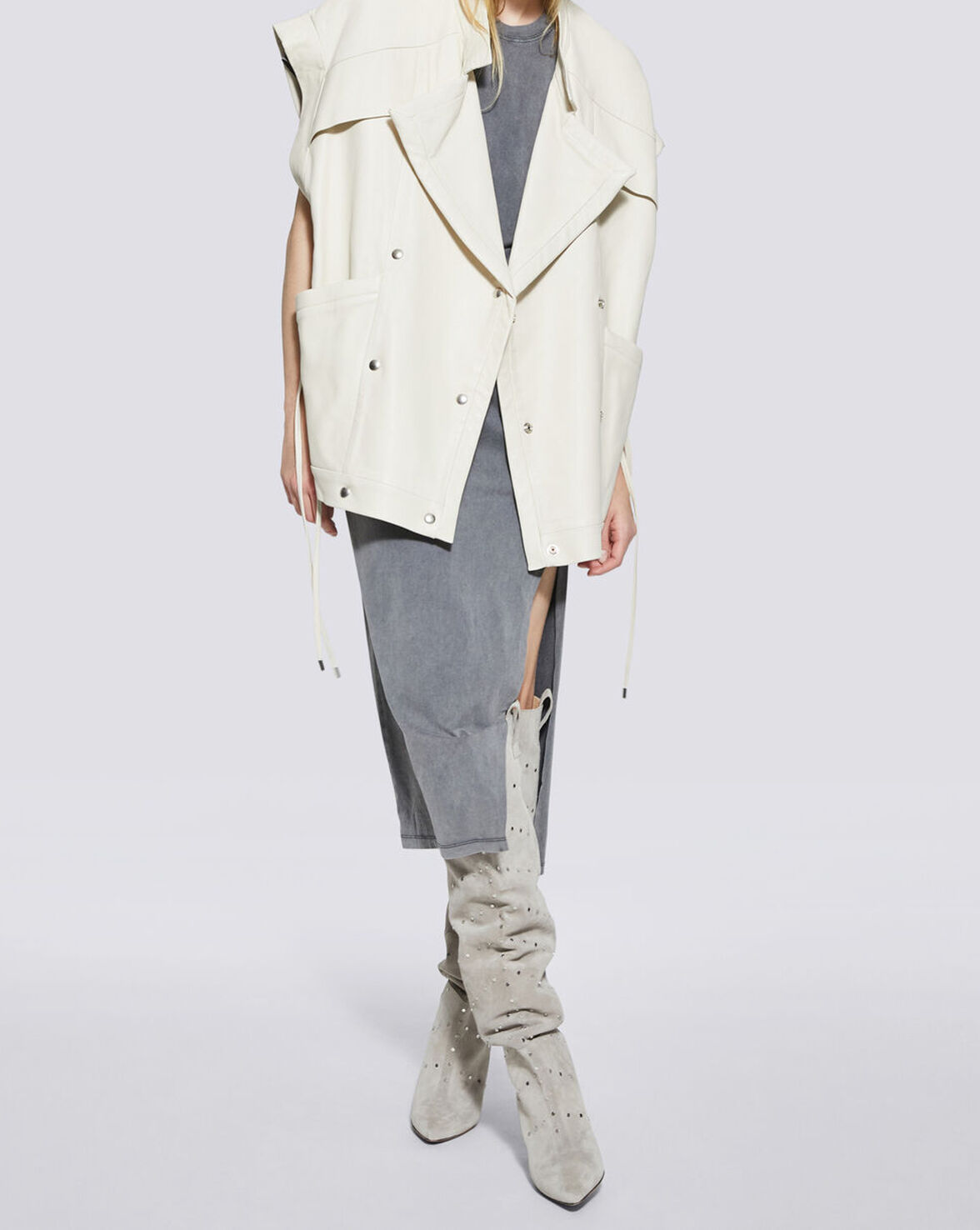 HAMAL OVERSIZED DOUBLE BREASTED LEATHER JACKET image number null